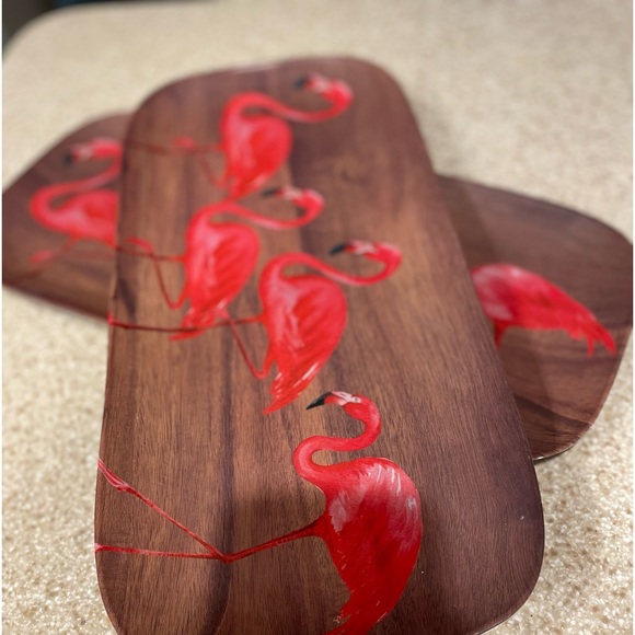 Flamingos tray(s). Summertime fun, sturdy, hand wash, serve appetizers on them. - Picture 3 of 9